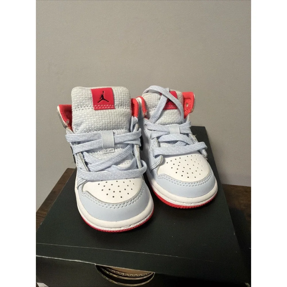 Toddler's Jordan 1 Mid, Half Blue / Black-White (644507 400), Sz 4C, Worn Once!
